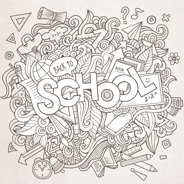 Dessin animé croquis dessiné à la main Doodle sur le sujet de l'éducation
 - Vecteur, image