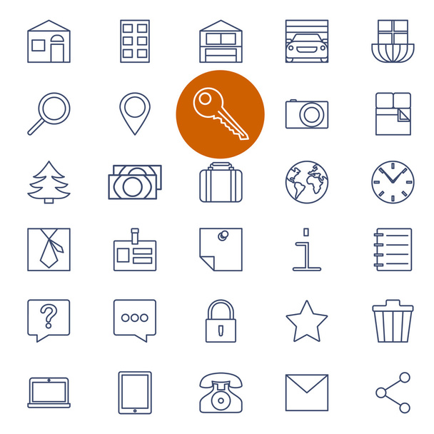 Set of outline icons for real estate sale  - Vector, Image