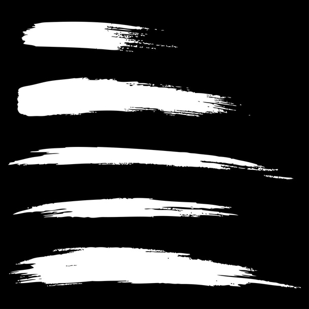 Set di strisce di pennello grunge disegnato a mano bianca
 - Vettoriali, immagini