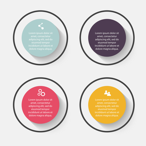 Farbenfrohe Infografiken für die Unternehmenspräsentation - Vektor, Bild