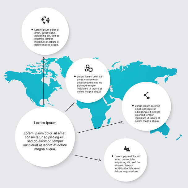 infografiki świata do prezentacji biznesowych - Wektor, obraz