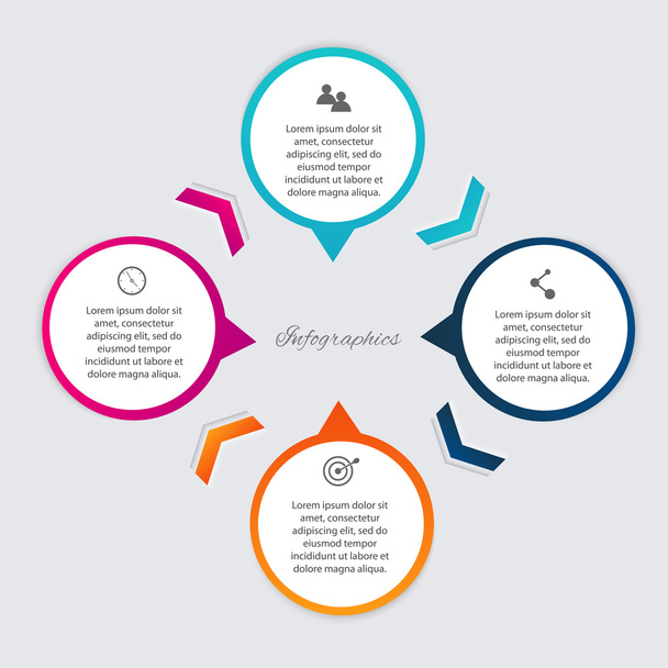 colorful infographics for business presentation - Διάνυσμα, εικόνα