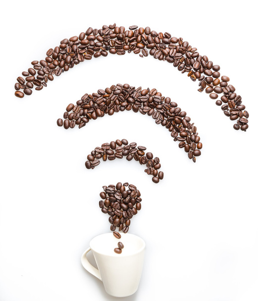 Coffee wifi symbol - Фото, зображення