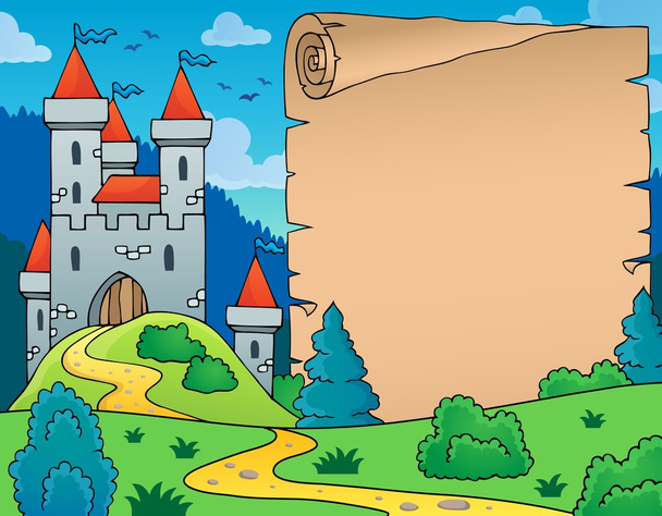 Obraz motiv hrad a pergamen - Vektor, obrázek