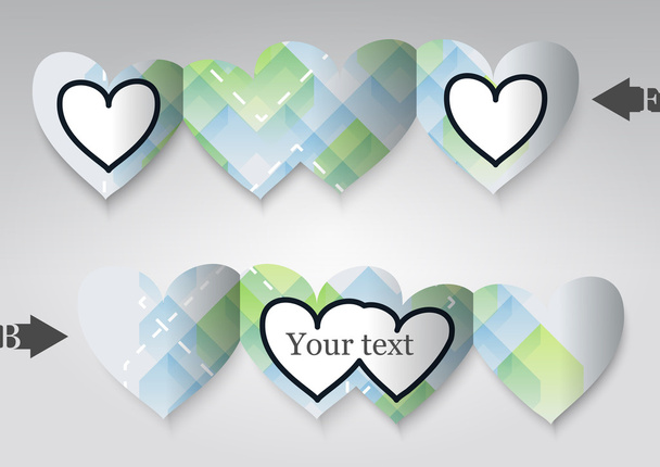 Template greeting card in the form of heart.  - Vector, afbeelding