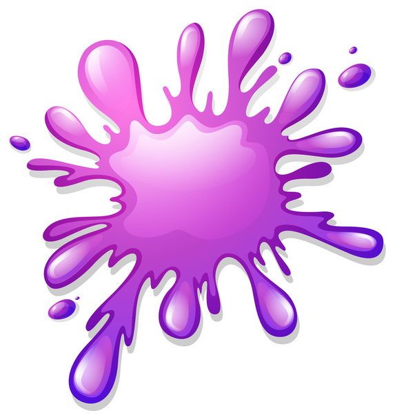 Splash fioletowy kolor na biały - Wektor, obraz