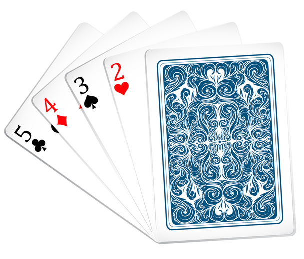 Five poker cards together - Vector, Image