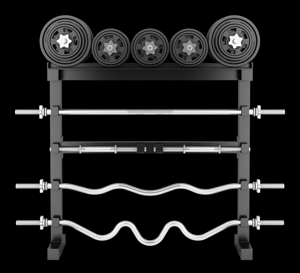 спортивні вагові стійки ізольовані на чорному фоні
 - Фото, зображення