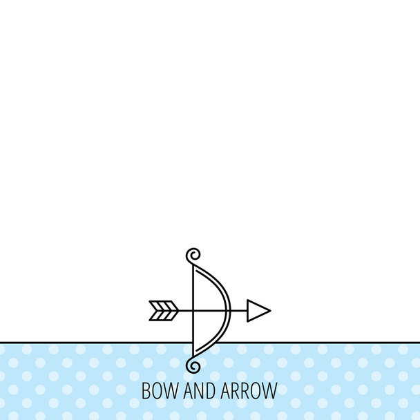 Bow with arrow icon. Valentine weapon sign. - Διάνυσμα, εικόνα