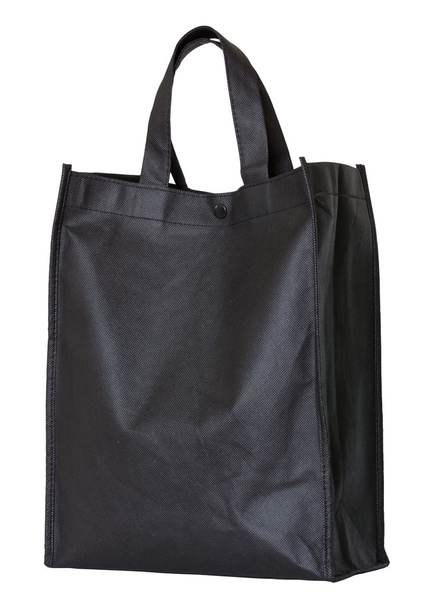 black reusable shopping bag isolated on white - Photo, Image
