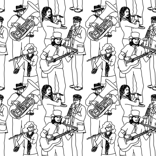 Orchestra band seamless pattern - Vector, Image