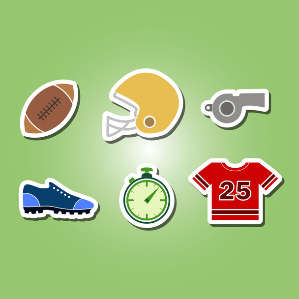 conjunto de colores con iconos de fútbol americano
 - Vector, Imagen
