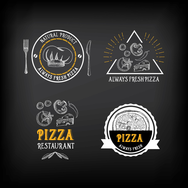 Pizza menu restaurant badges - Вектор,изображение