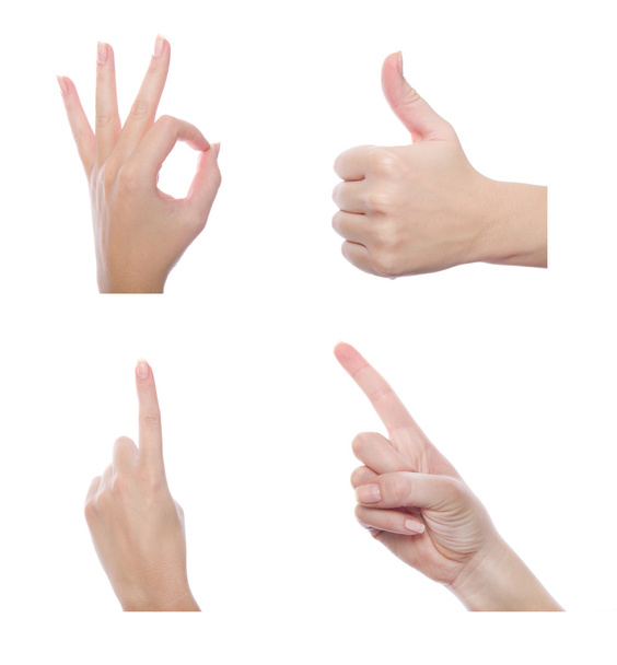 набор различных жестов руками
 - Фото, изображение