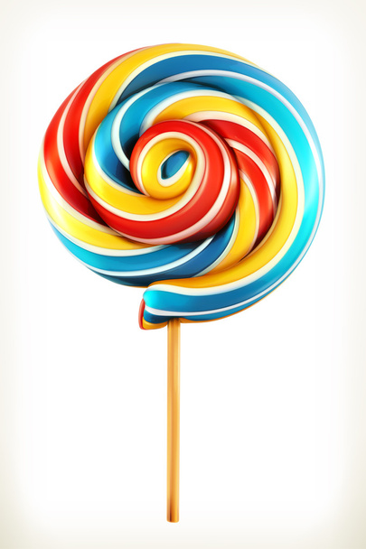 Rainbow swirl lollipop icon - Vecteur, image