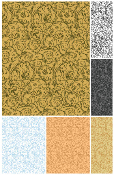 Seamless wallpaper patterns - Вектор,изображение