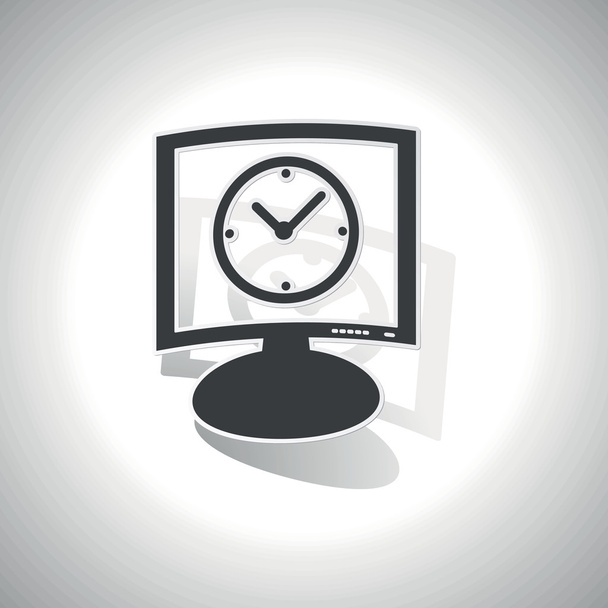 Curved clock monitor icon - Vettoriali, immagini