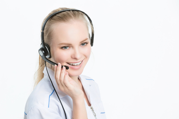 Woman customer service worker, call center - Photo, Image