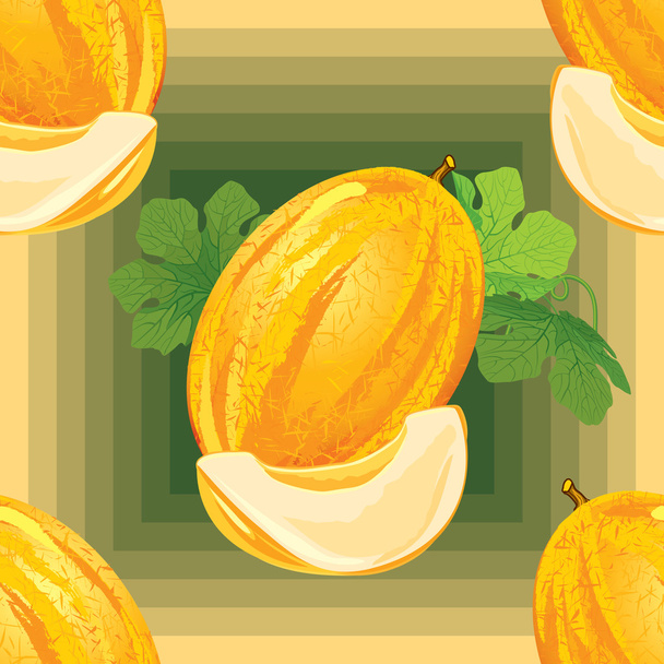 seamless pattern of ripe melon - Διάνυσμα, εικόνα
