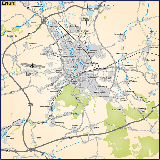 Satdtplan von Erfurt - Vector, Imagen