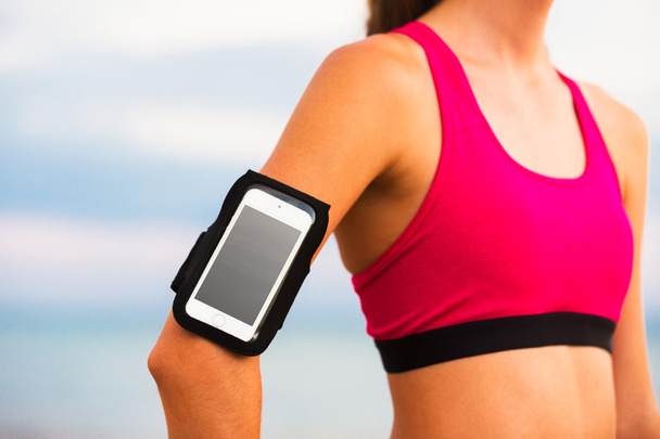 Young Healthy Fitness Woman with Smart Phone - Φωτογραφία, εικόνα
