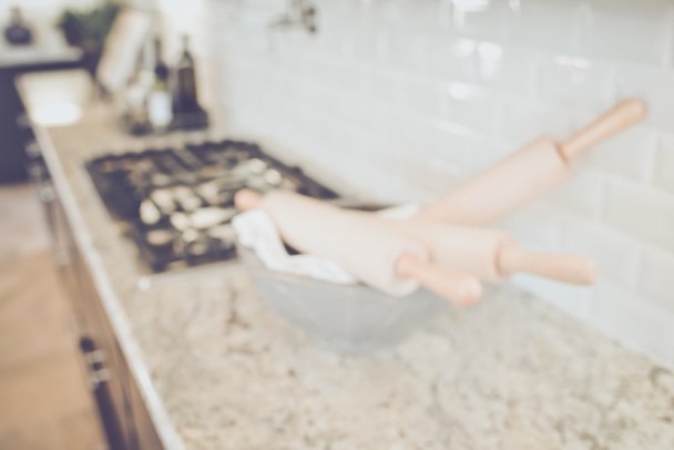 Blurred Kitchen with Retro Instagram Style Filter - Fotografie, Obrázek