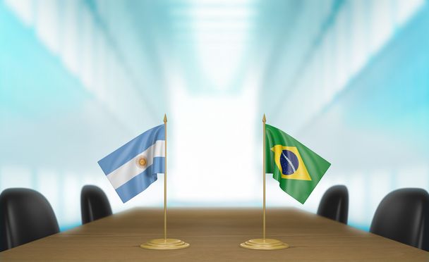 Argentine et Brésil relations et négociations commerciales rendu 3D
 - Photo, image