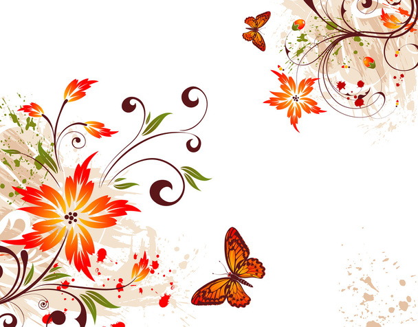 Grunge flower background - Vector, Imagen