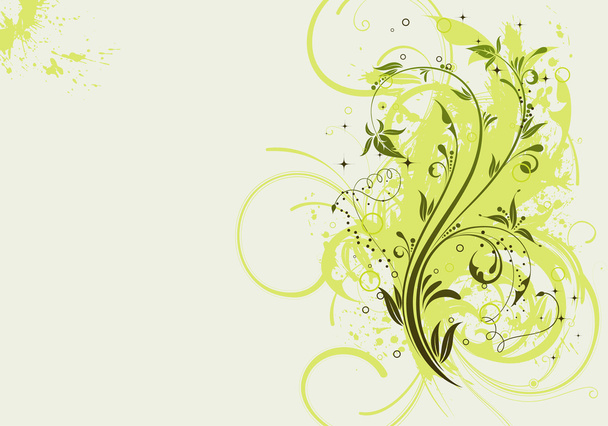 Grunge Floral Background - Vektori, kuva