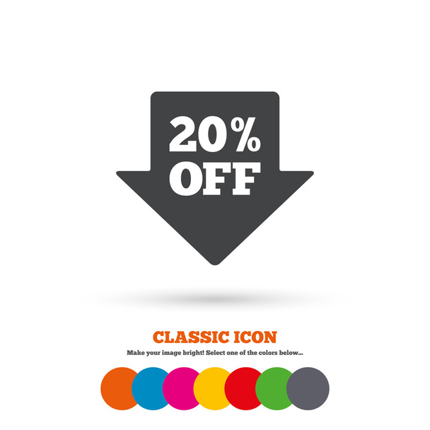 20 percent,  sale, discount icon - Vektor, kép