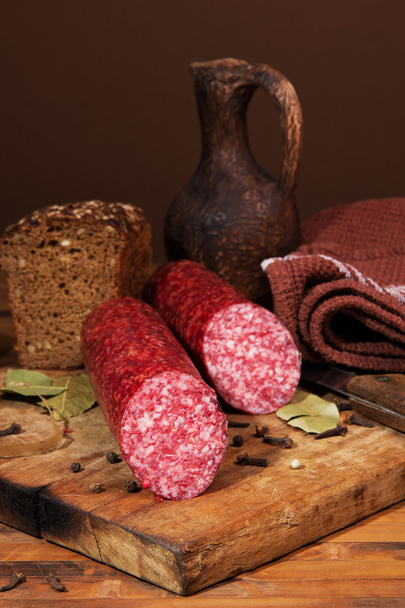 Still life with  sausage - Photo, Image