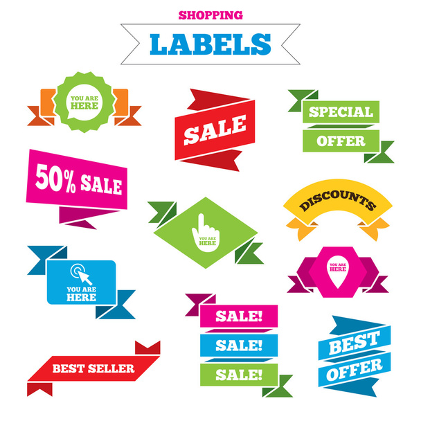 Information, shopping, sale icons - Vector, Image