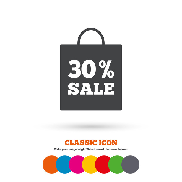 30 percent, bag, discount icon - Vector, afbeelding