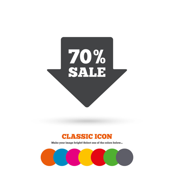 70 percent, sale, discount icon - Vector, afbeelding