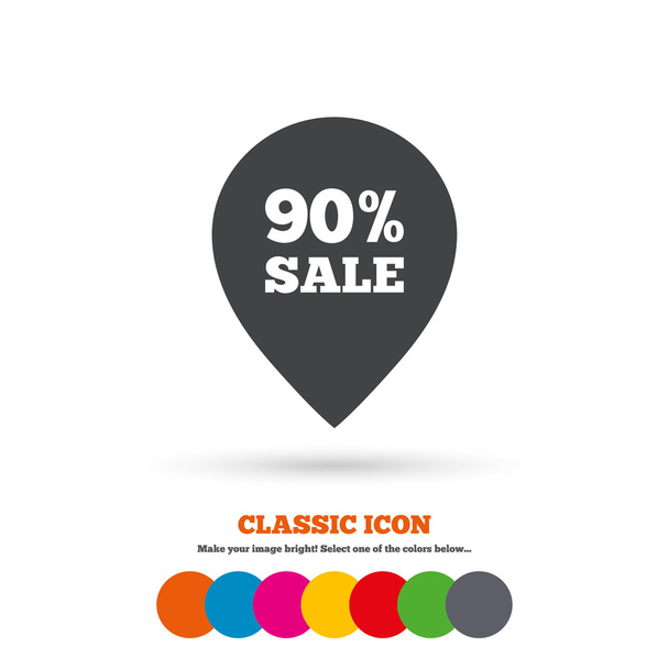 90 percent, sale, discount icon - Vektor, kép