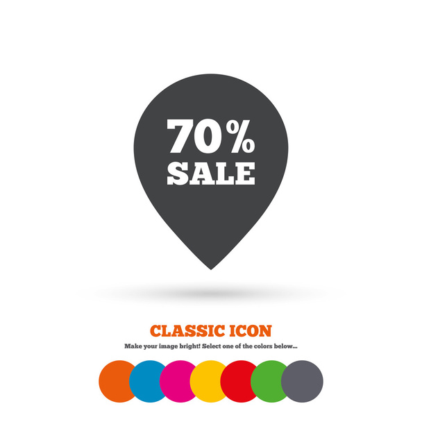 70 percent, discount, sale icon - Vector, imagen