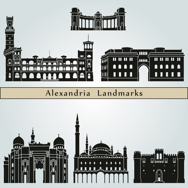 Alexandria bezienswaardigheden - Vector, afbeelding