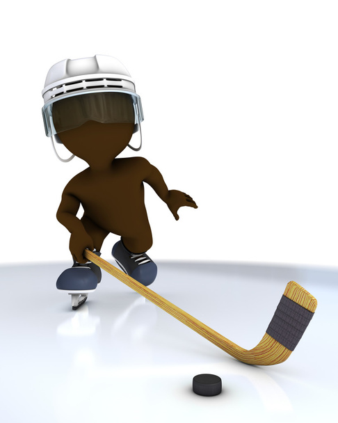 3D Morph Hombre jugando hockey sobre hielo
 - Foto, imagen