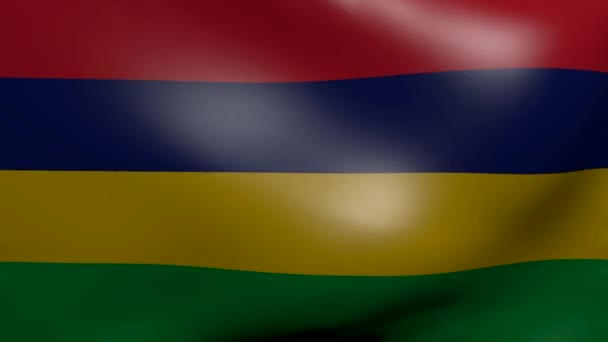 Silný vítr vlajka Mauritia - Záběry, video