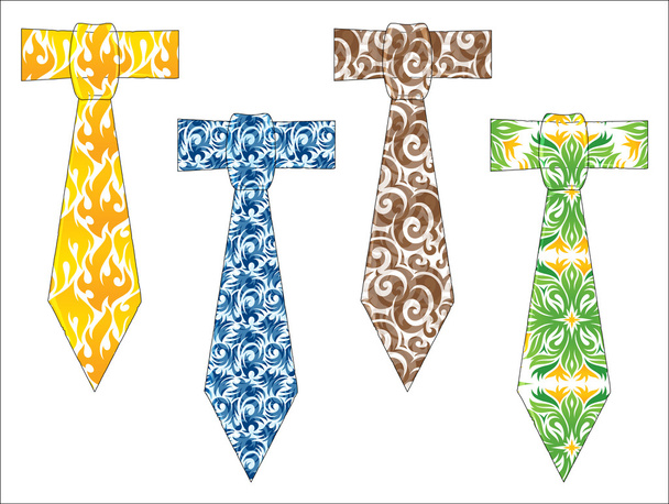 Tatusiowie drukowane krawaty - Wektor, obraz