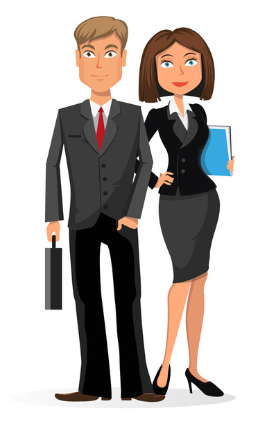 Businessman and businesswoman on a white background - Vector, Image