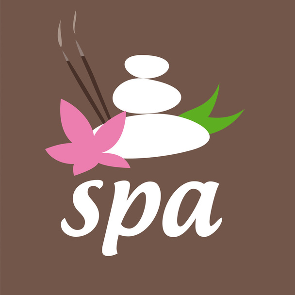 vektör logo taşlarla spa salonu için çiçek - Vektör, Görsel