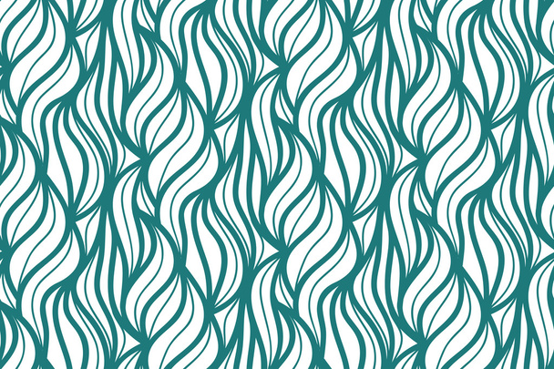 Vector seamless wave background of plants drawn lines - Vector, Image