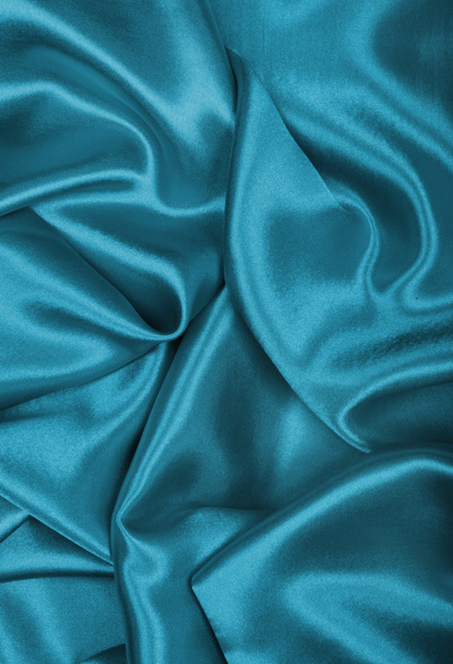 Smooth elegant blue silk as background  - Фото, зображення