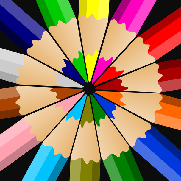 色鉛筆やクレヨンの黒の背景に分離 - 写真・画像
