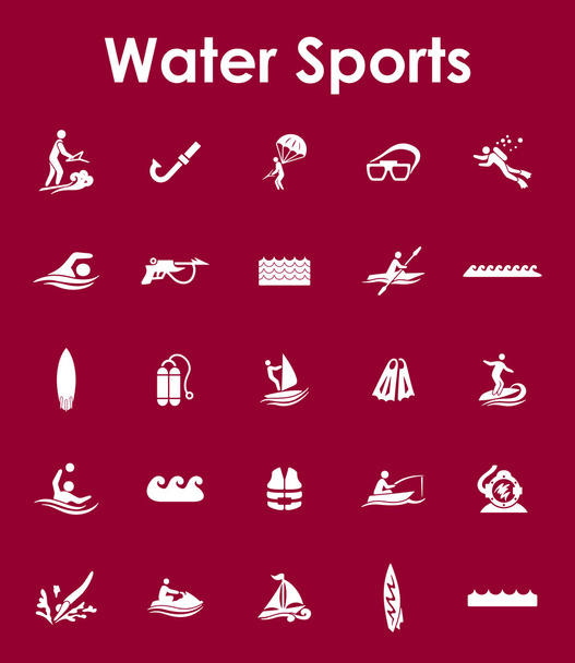 Набор водных видов спорта простые иконы
 - Вектор,изображение
