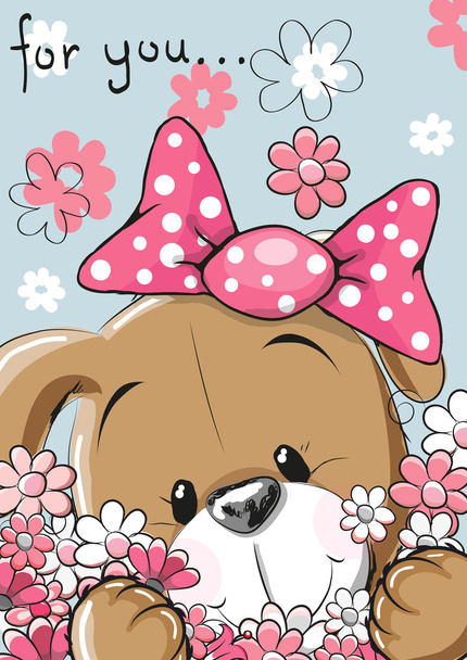 Puppy with flower - Vecteur, image