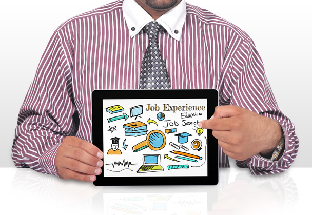 Liikemies Internet Online Job Search sovellus Käsite smratphone näytön
 - Valokuva, kuva