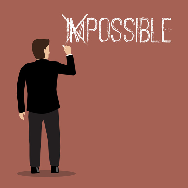 可能な限り不可能という言葉を変えて実業家 - ベクター画像