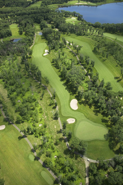 Yaz aylarında bir golf sahasının havadan görünümü - Fotoğraf, Görsel
